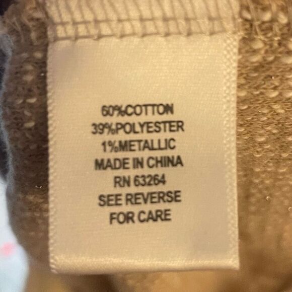 Sunday Metallic Oatmeal Knit Sweater Sz M - Picture 12 of 13